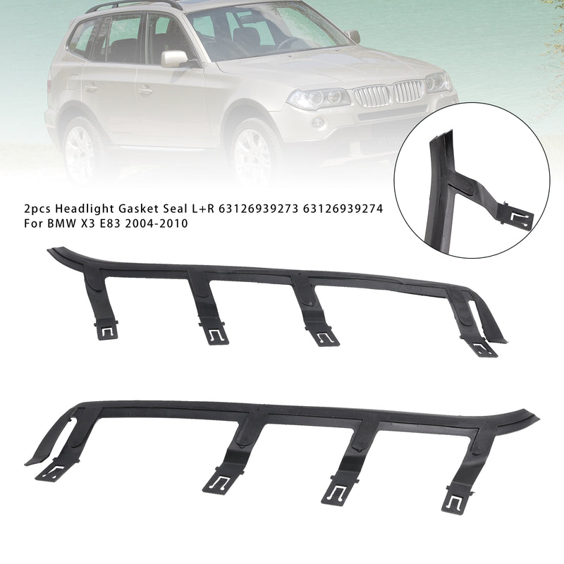 2pcs Headlight Gasket Seal L+R 63126939273 63126939274 For BMW X3 E83 04-10