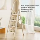 Ladder with Handrails Lightweight Portable Stepladder with Anti-Slip Pedal 4 Step Folding Ladder White 330 lbs Capacity Step Stool for Home Kitchen Office