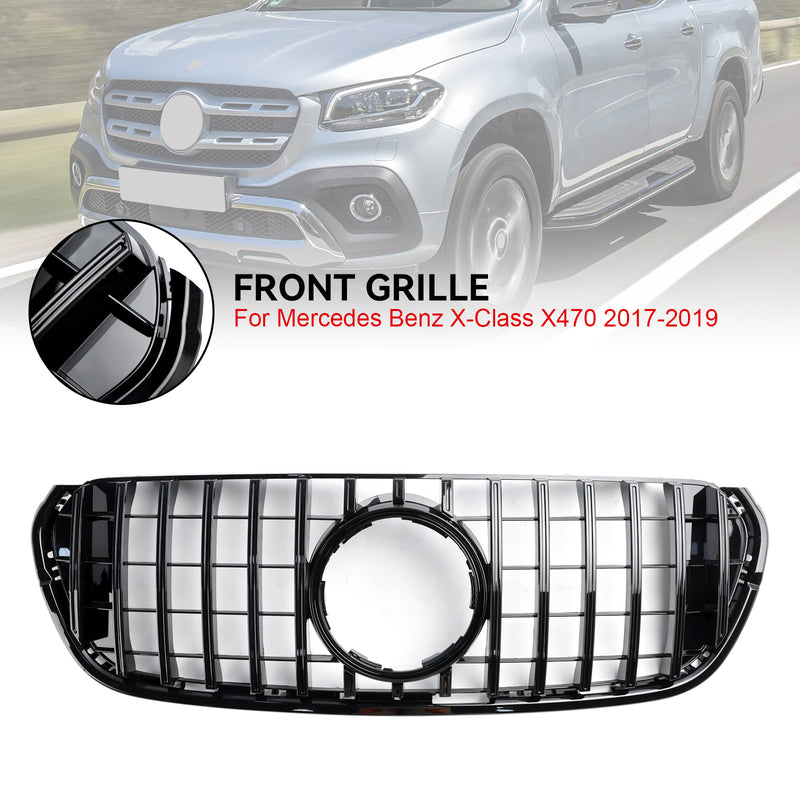 Black Front Bumper Grille Grill Fit Mercedes Benz X-Class X470 2017-2019