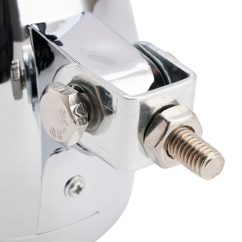 Motorcycle Beam Headlight Fog Lamp Custom Chrome Fits For Racer Bobber Chopper