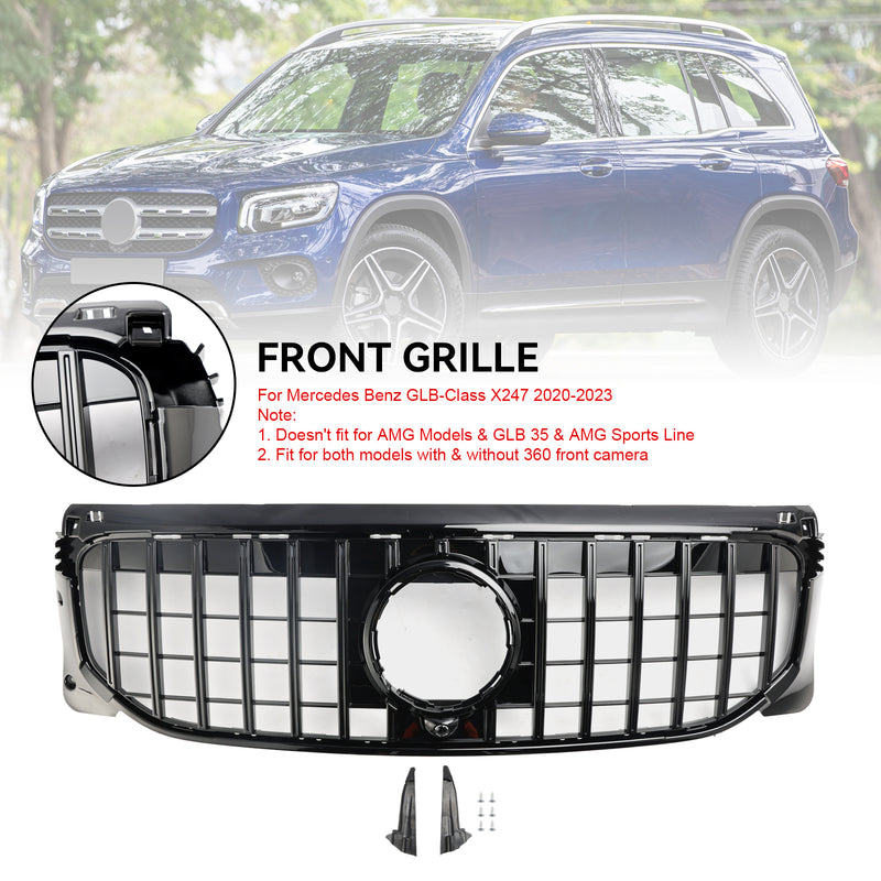 Gloss Black Front Bumper Grille Grill Fit Mercedes Benz GLB X247 2020-2023