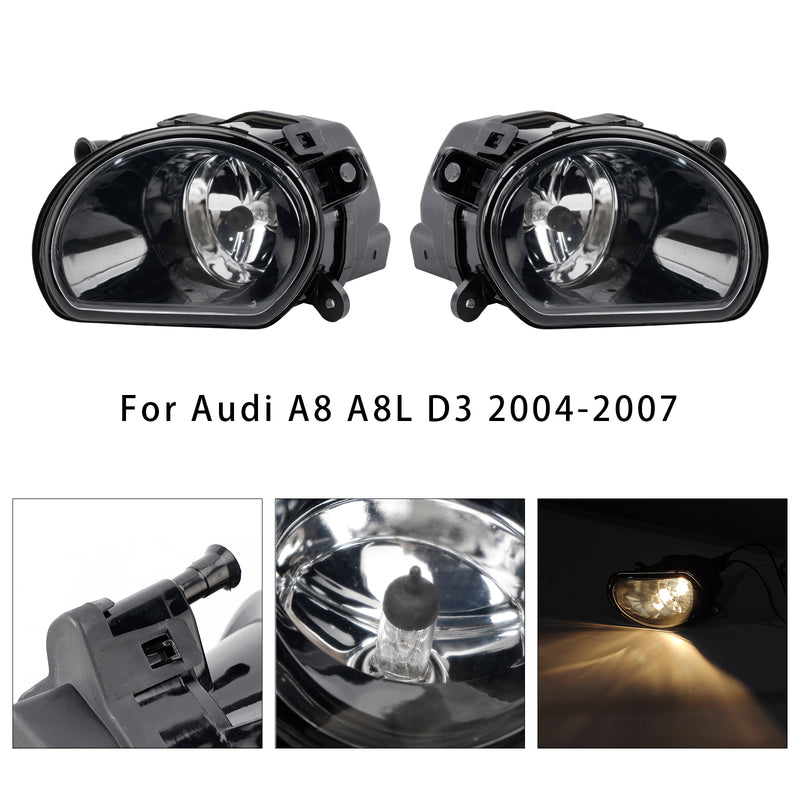 Pair Side Front Bumper Fog Light For Audi  A8 D3 2004-2007 4E0941700A
