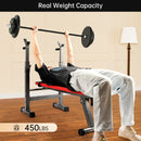 Adjustable Weight Bench Folding Bench Press w/Barbell Rack Pec workout