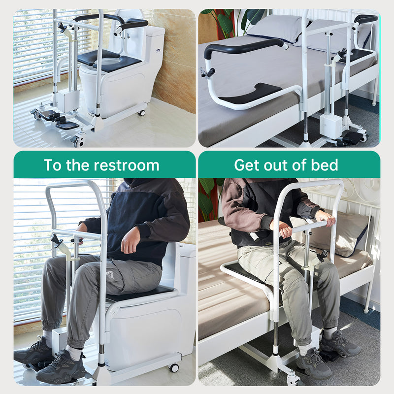 Electric Transfer Chair Patient Lift (4 in 1) for Home 180° Split Seat 330 lbs Load-Bearing for Elderly Disabled Handicapped  Full Body Sling Portable