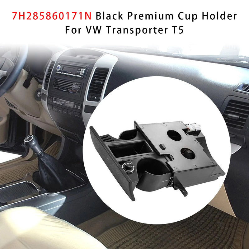 7H285860171N Black Premium Cup Holder For VW Transporter T5