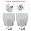 2PCS Alminum Replacement Part End Plug Solid For Dometic SUNCHASER II Awning
