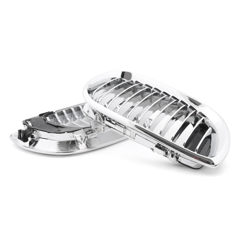 Front Kidney Hood Grille Grill For BMW E46 3 Series 4 Door 2002-2005 Chrome
