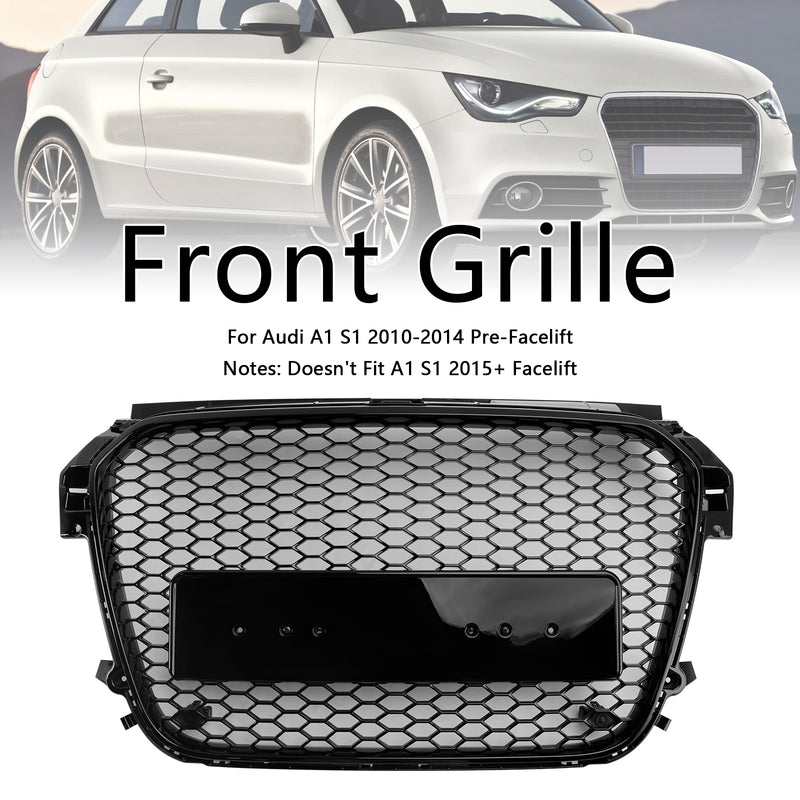 Gloss Black Front Honeycomb Bumper Grill Grille Fit Audi A1 S1 2010-2014