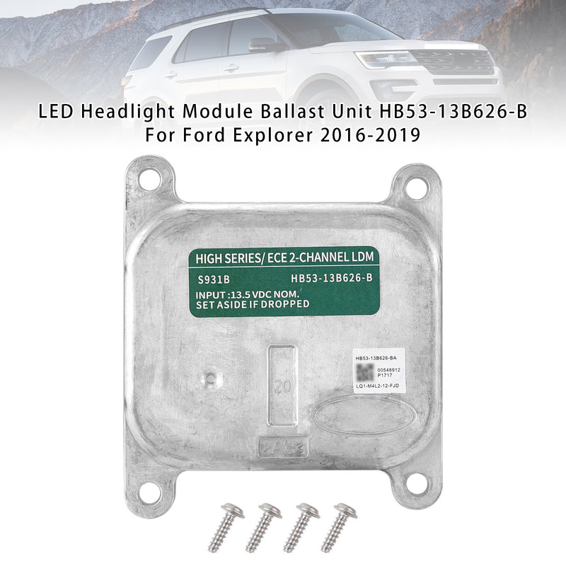 LED Headlight Module Control Unit HB53-13B626-B For Ford Explorer 2016-2019