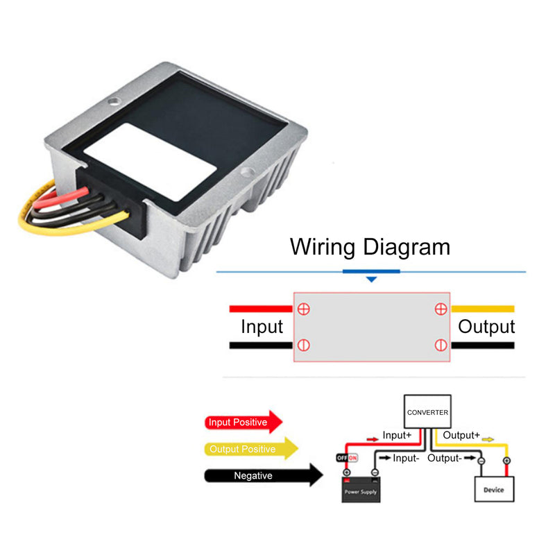 10-20A Waterproof DC/DC Converter Power Supply Regulator 30-120V Step Down To 12V