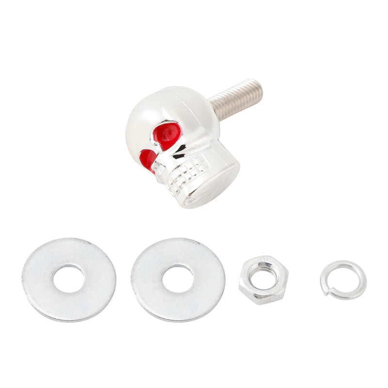 M6 Plastic Custom Head Skull License Plate Frame Screws Bolts Hardware Silver X2