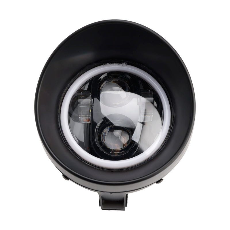 5.75" Motorcycle Spotlight Headlight Fog 4-Bulbs For Motorcycle Scooter Chrome