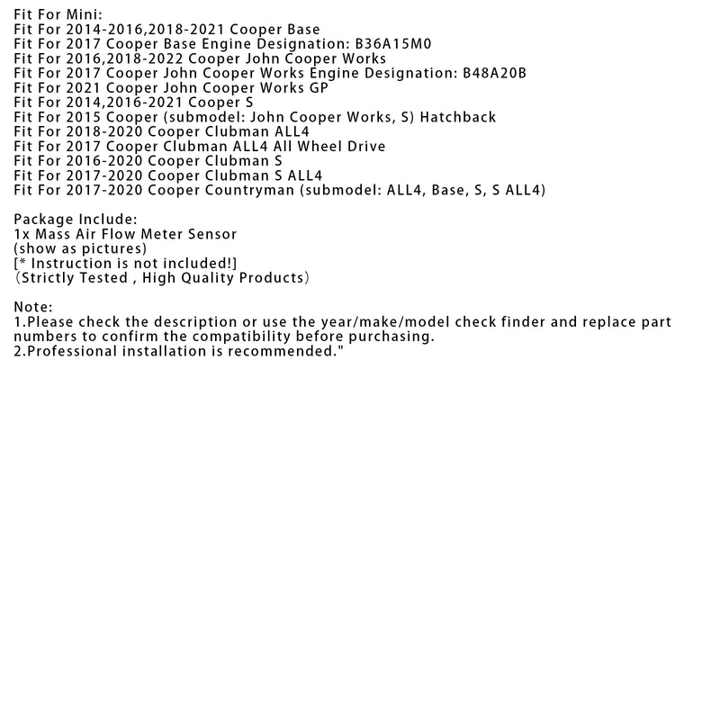 Mass Air Flow Meter Sensor For BMW F30 F10 X1 320i 328i 528i 0280218266