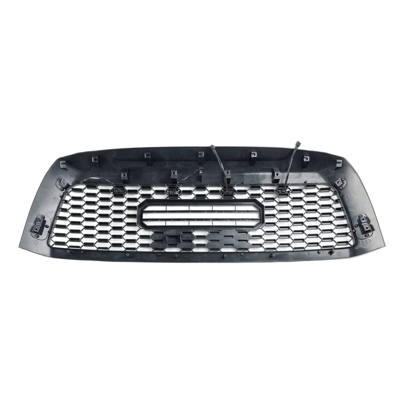 Matte Black Front Bumper Grill Grille Fit Toyota Sequoia 2008-2018 With Led