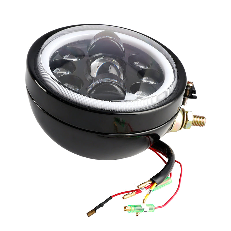 5.75" Spotlight Headlight Fog 9-Bulbs Black