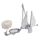 Kit Galvanized Boat Anchor 8Lbs Sliding Anchor & Chain & Rope Silver For Boat