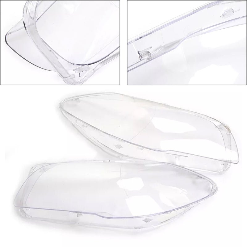 2PCS Front Headlight Lens Cover LampShade L&R For BMW 5 F10 F11 F18 10-13