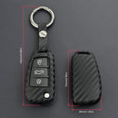 Leather Silicone Car Key Case Cover With Buckle For Audi