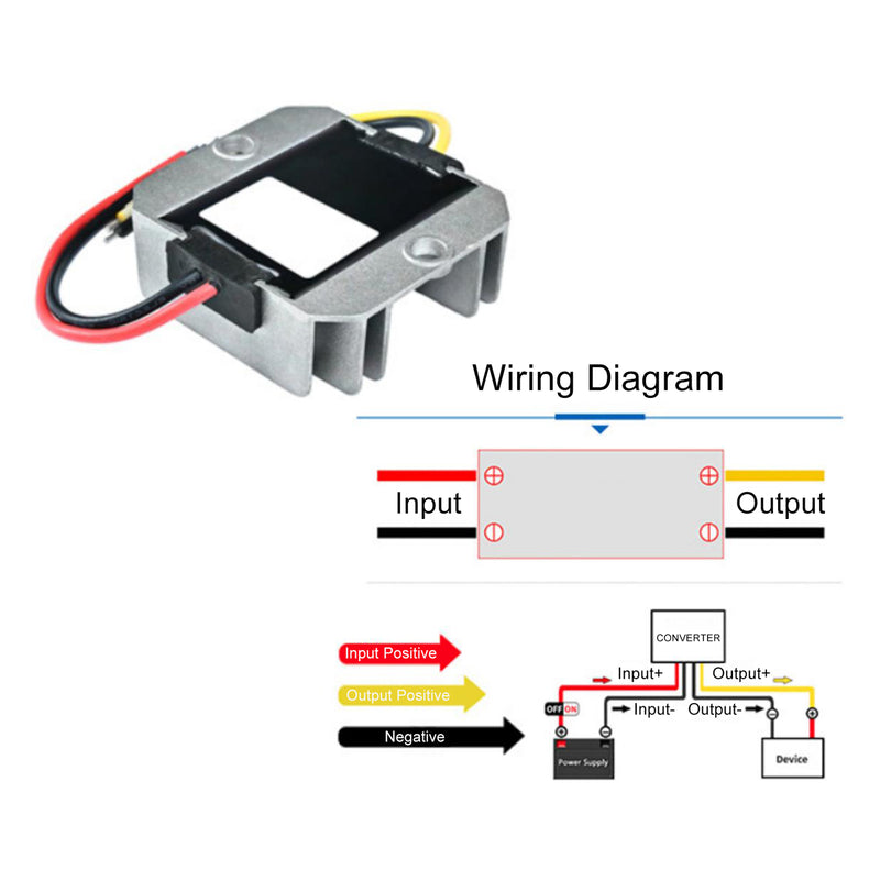 Waterproof DC-DC Converter 20-72V Step Down to 12V Power Supply Module 3A