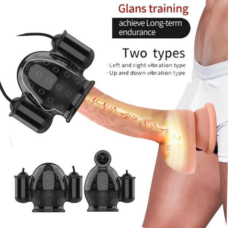 Adult Game Penis Head Glans Vibrator Trainer Cock Mens Extender BDSM
