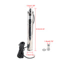 3" 48V 750W MPPT Screw Solar Bore Pump Submersible Deep Well Maximum Head 140M
