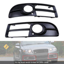 1 Pair Front Bumper Fog Light Grill Cover Bezel For Audi A4 B7 S-Line S4 2005-08