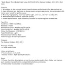 High Mount Third Brake Light Lamp 84701AJ01A For Subaru Outback 2010-2014 RED