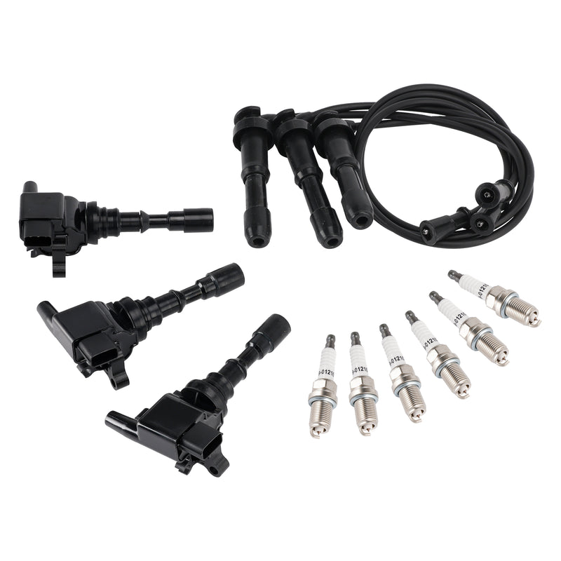 UF431 3x Ignition Coil & 6x Spark Plug & 3x Wireset For Kia Sorento 3.5L V6