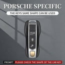 Aluminum Alloy TPU Silvery Car Key Case Cover With Buckle For Porsche Cayenne