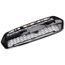Gloss Black Front Bumper Grille Fit Ford Transit Custom Trail 2018-2023 W/ 3LED