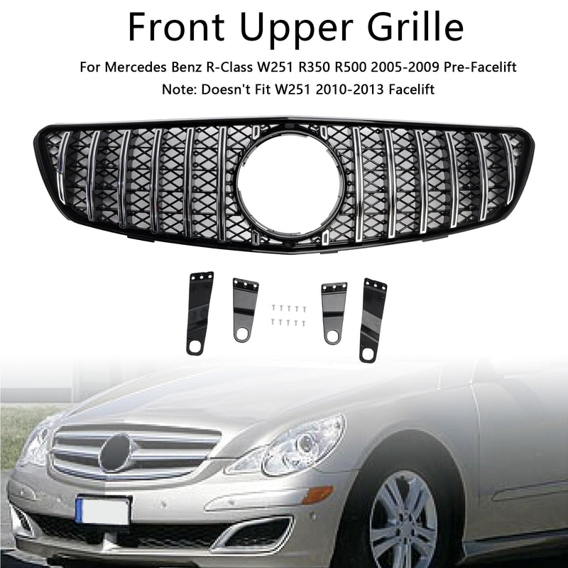 Front Bumper Grille Grill Fit Mercedes-Benz R-Class W251 R350 R500 2005-2009