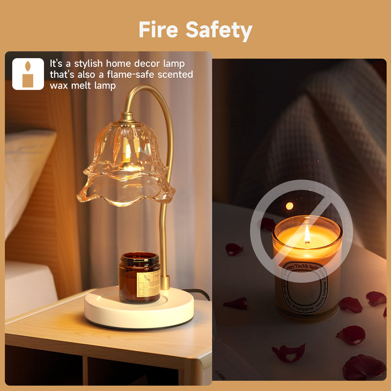 2 Bulbs Candle Warmer Lamp with Timer Compatible with Large & Small Candle Jars