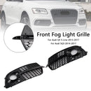 Front Bumper Fog Light Grill Grille Fit Audi Q5 S-Line SQ5 2013-2017 Black