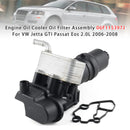 Engine Oil Cooler Oil Filter Assembly For VW Jetta GTI Passat Eos 2.0L 2006-2008