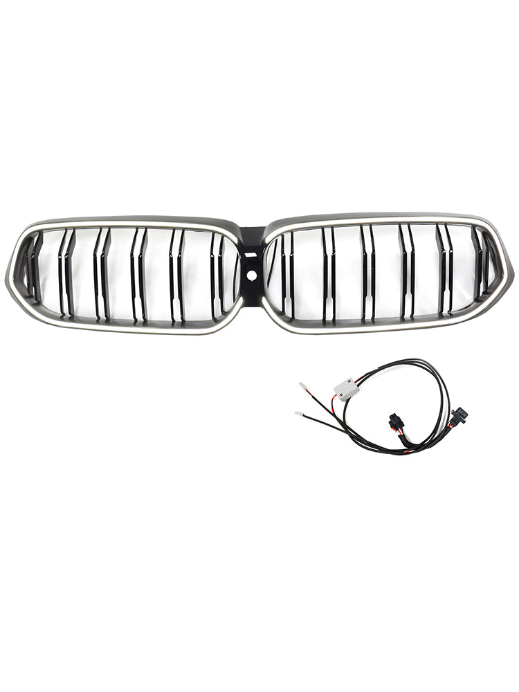 Double Slat Black Front Kidney Grill Grille Fit BMW 6 Series G32 2020-2025