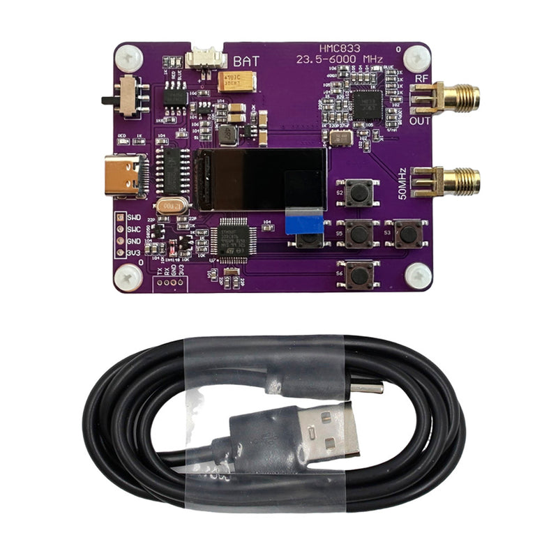 6GHz RFSignal Generator 23.5MHZ-6000MHz Keypad 0.96in OLED Screen Display HMC833