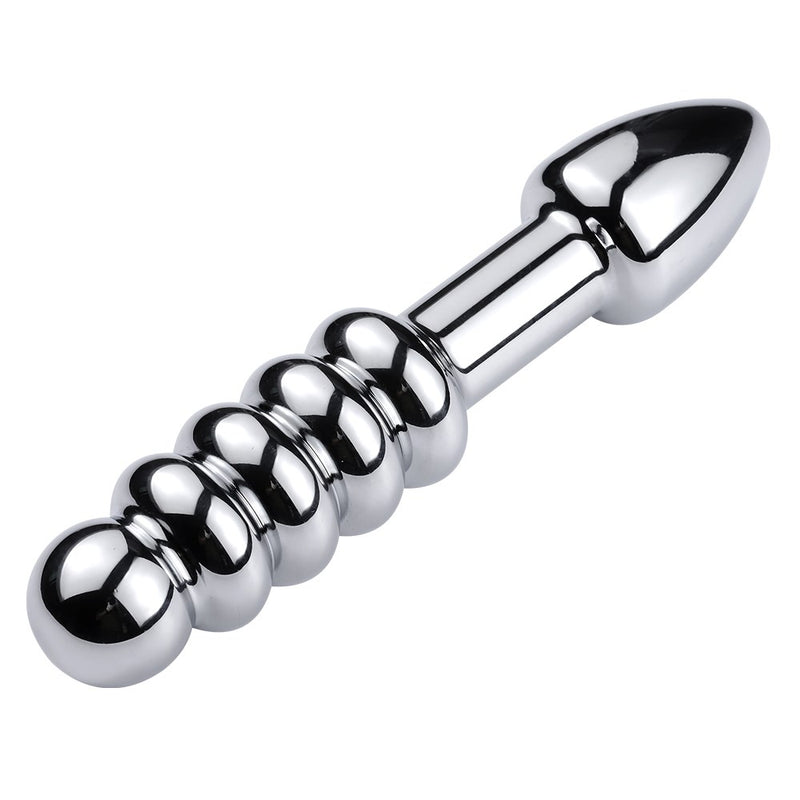 Sex Toy Stainless Steel Dildo Double Head Anal Plug Bead Butt Dilator Huge Metal