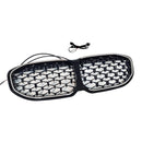 2019-2024 Fit BMW 1 Series F40 Diamond Front Kidney Grill Grille Gloss Black