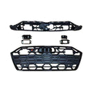 Black Front Bumper Grill Grille Fit Audi A7 C8 S7 2019-2024 W/ACC