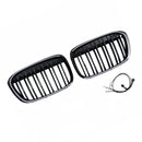 2016-2019 Fit BMW X1 F48 F49 Gloss Black Front Kidney Grill Grille Dual Line