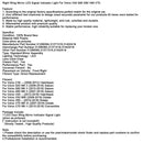 Right Wing Mirror LED Signal Indicator Light For Volvo V40 S60 S80 V60 V70