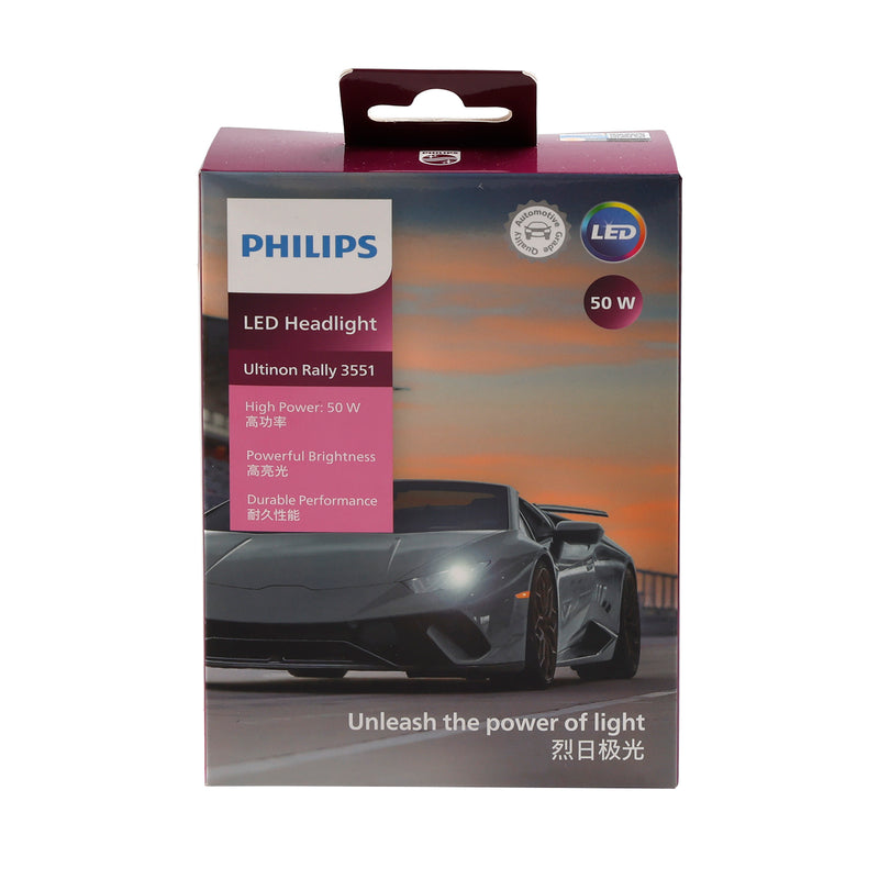Car Light LED-HL Ultinon Rally3551 H8/H9/H11/H16 12/24V 50W 6500K For PHILIPS