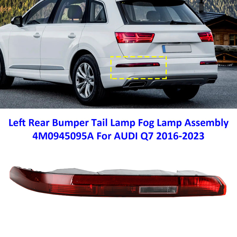 AUDI Q7 2016-2023 Left Rear Bumper Tail Lamp Fog Lamp Assembly 4M0945095A Fedex Express