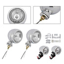 #D19 Motorcycle Spotlight Headlight Fog Beam Chrome Fit For Motorcycle Scooter