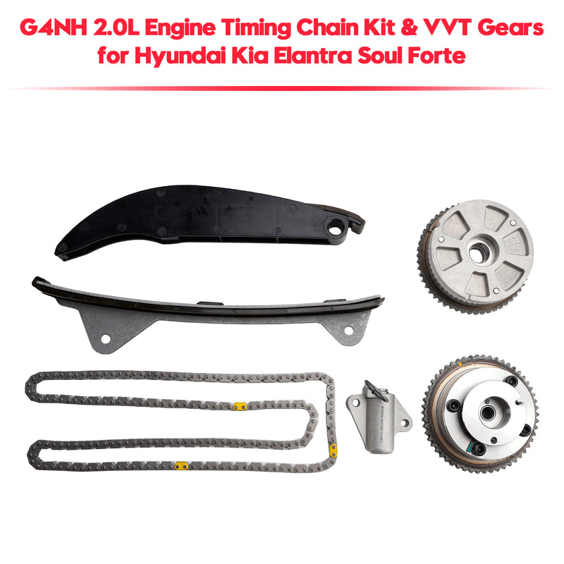 G4NH 2.0L Engine Timing Chain Kit & VVT Gears for Hyundai Kia Elantra Soul Forte