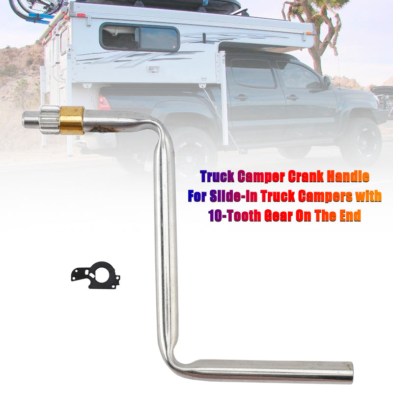 Truck Camper Crank Handle For Slide-in Truck Campers with 10-Tooth Gear On The End