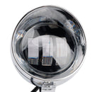 Motorcycle Beam Headlight Fog Lamp Custom Chrome Fits For Racer Bobber Chopper