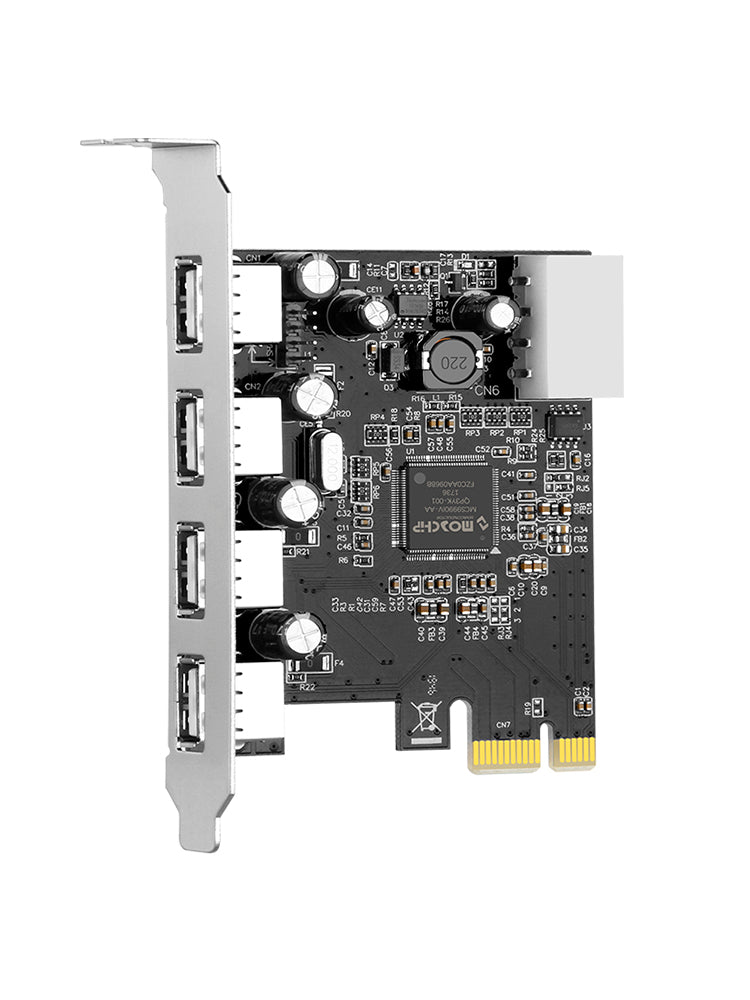 HUB PCIE to USB 2.0 Expansion Card Moschip Adapter Card Large 4PIN Power Supply