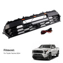 Black Front Bumper Grille Grill Fit Toyota Tacoma 2024+ With Led & Light Bar
