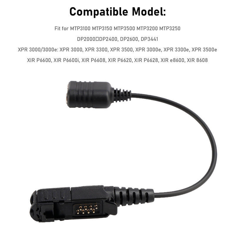 K Interface Headset Port Converter Cable for MTP3200 MTP3250 XPR 3300 XIR P6608